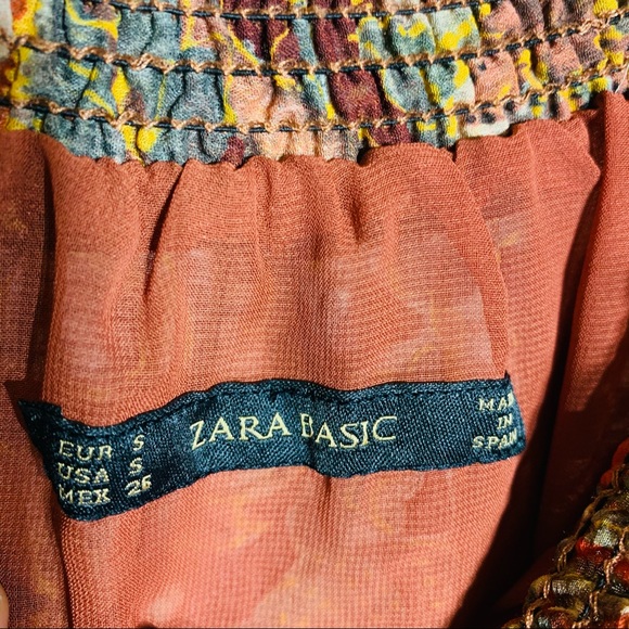 Zara NWOT balloon sleeve oriental print midi dress - Picture 5 of 11